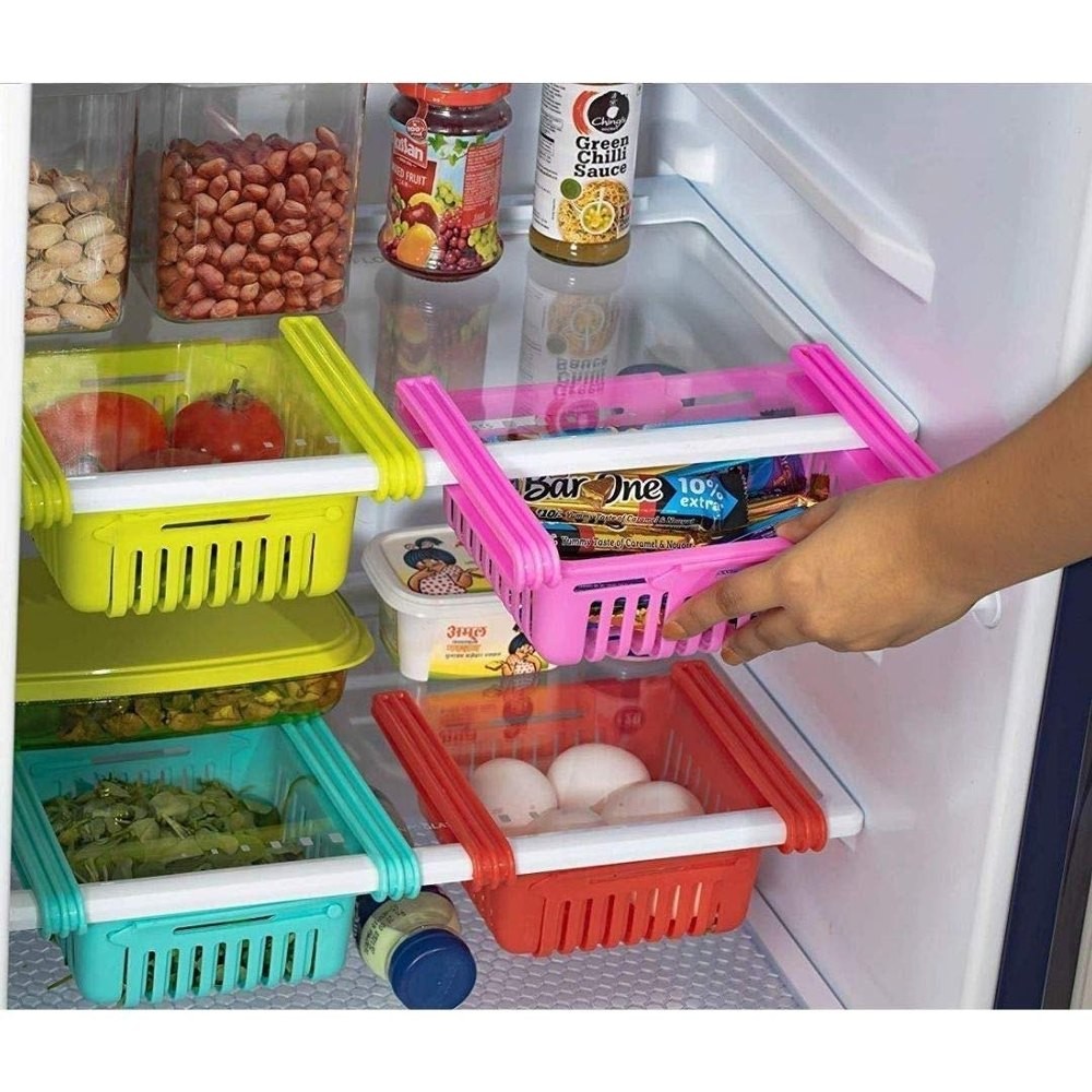 Samyaka Adjustable Fridge Storage Basket