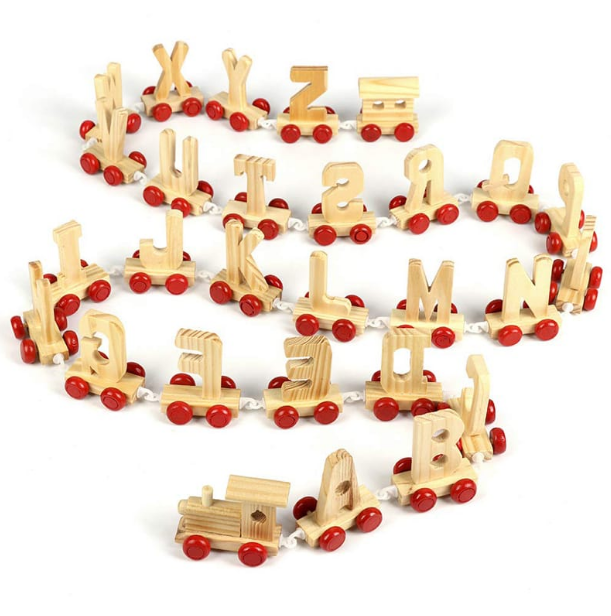 Wooden Alphabets Fun Learn Train A-Z