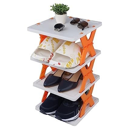 Multilayer Shoes Stand, Plastic Adjustable Shoe Rack