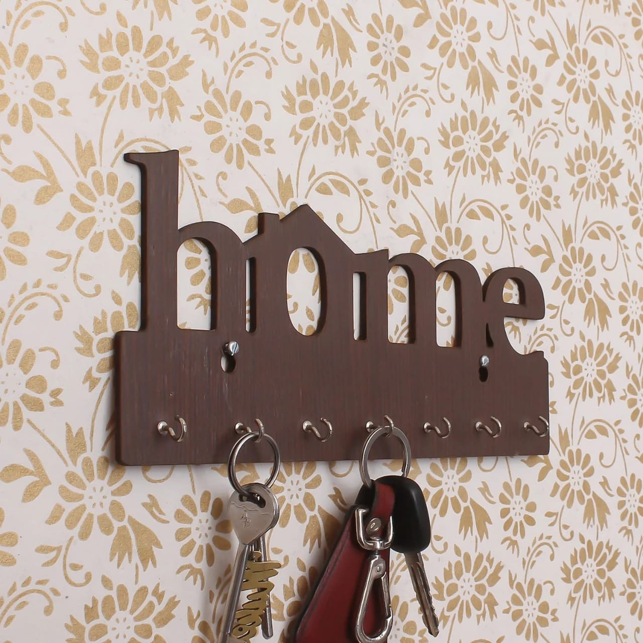 Wooden Key Holder With 7 Hooks