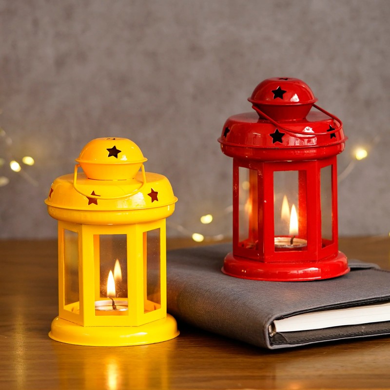 Tea light candle holder Lantern Set of 2