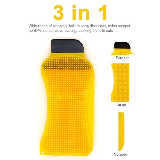 Samyaka Silicone Scrubber With Soap Dispenser