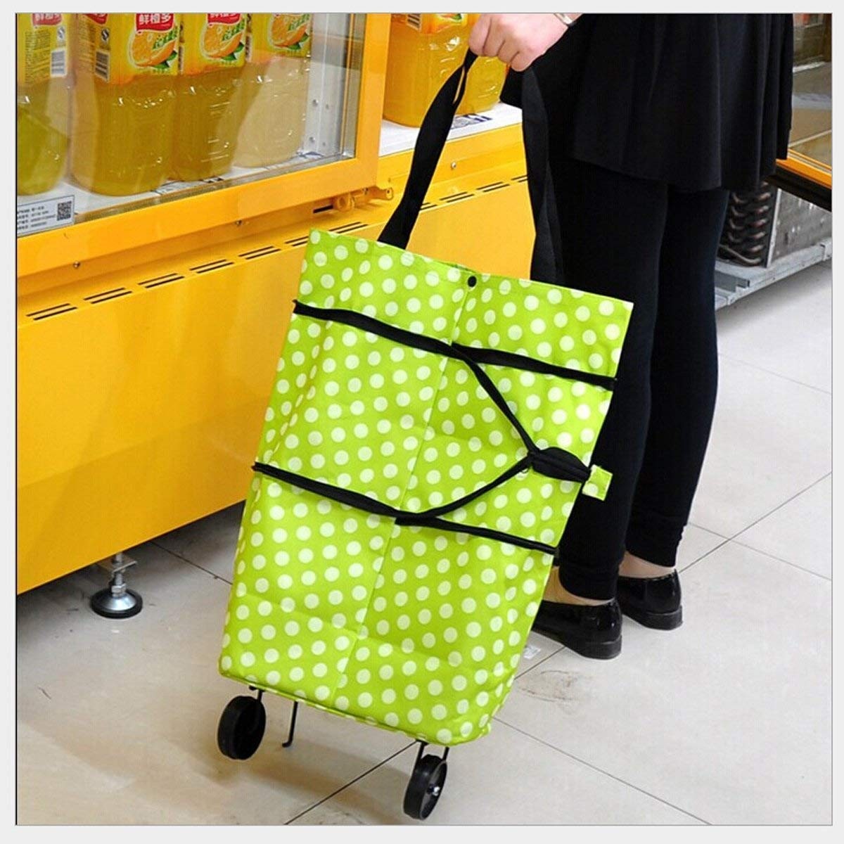 Collapsible Two Stage Shopping Trolley Bag With Wheels