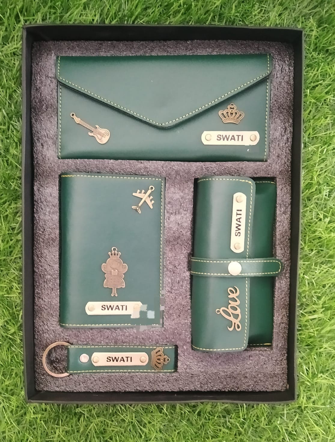 Combo of Passport Cover, Ladies Wallet, Spectacle Case & Keychain