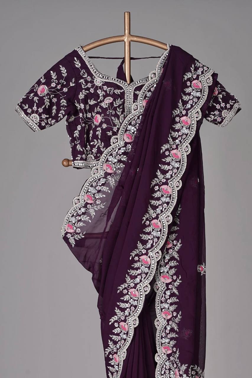 Samyaka Faux Georgette Saree