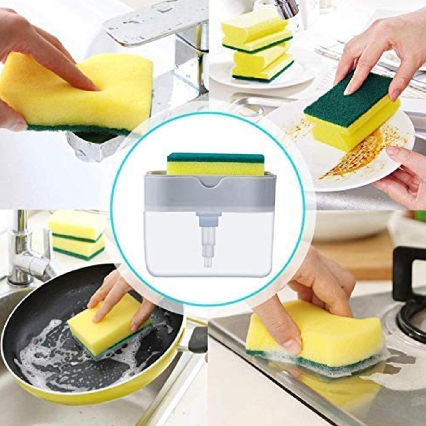 Samyaka 2 In 1 Soap Dispenser Cum Sponge Caddy