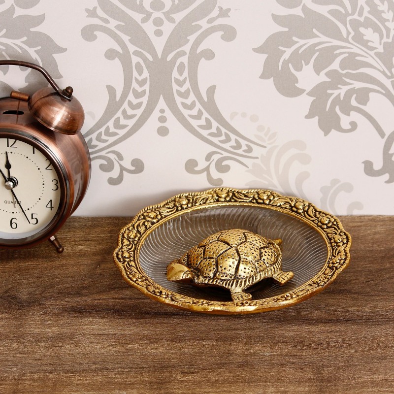 Golden Metal Feng Shui Tortoise