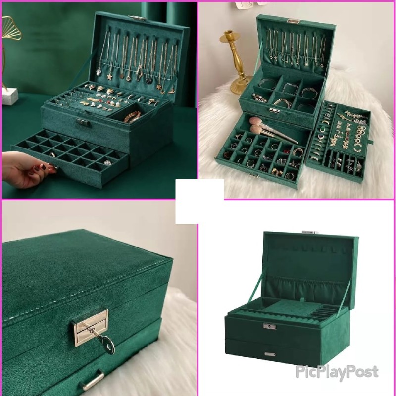 Samyaka 3 layer Vintage Jewlery Box Organizer