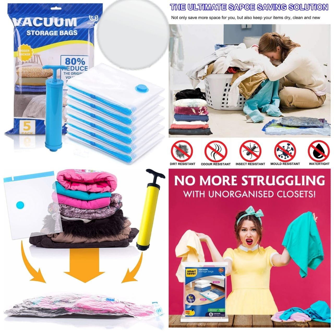 Vacuum Bag for Storage with Pump