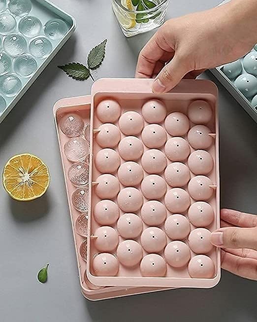 Ice Cube Molds Reusable Ice Maker Tray with Lid